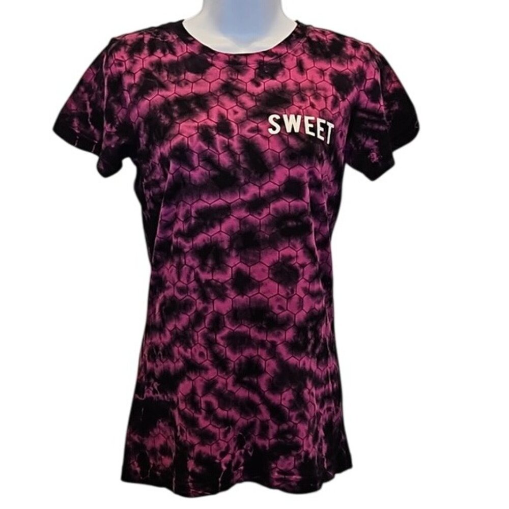 Honey Brand Co Tie Dye Honeycomb Print T-shirt Size Small New Sweet Graphic